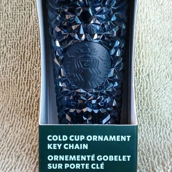 Starbucks Navy Blue [Jeweled] Starbucks 2024 Cold Cup Ornament Keychain NIB - Picture 3 of 7